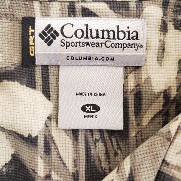 Columbia Hawaiian Shirt Men's Size XL Cream Floral - Picture 5 of 7